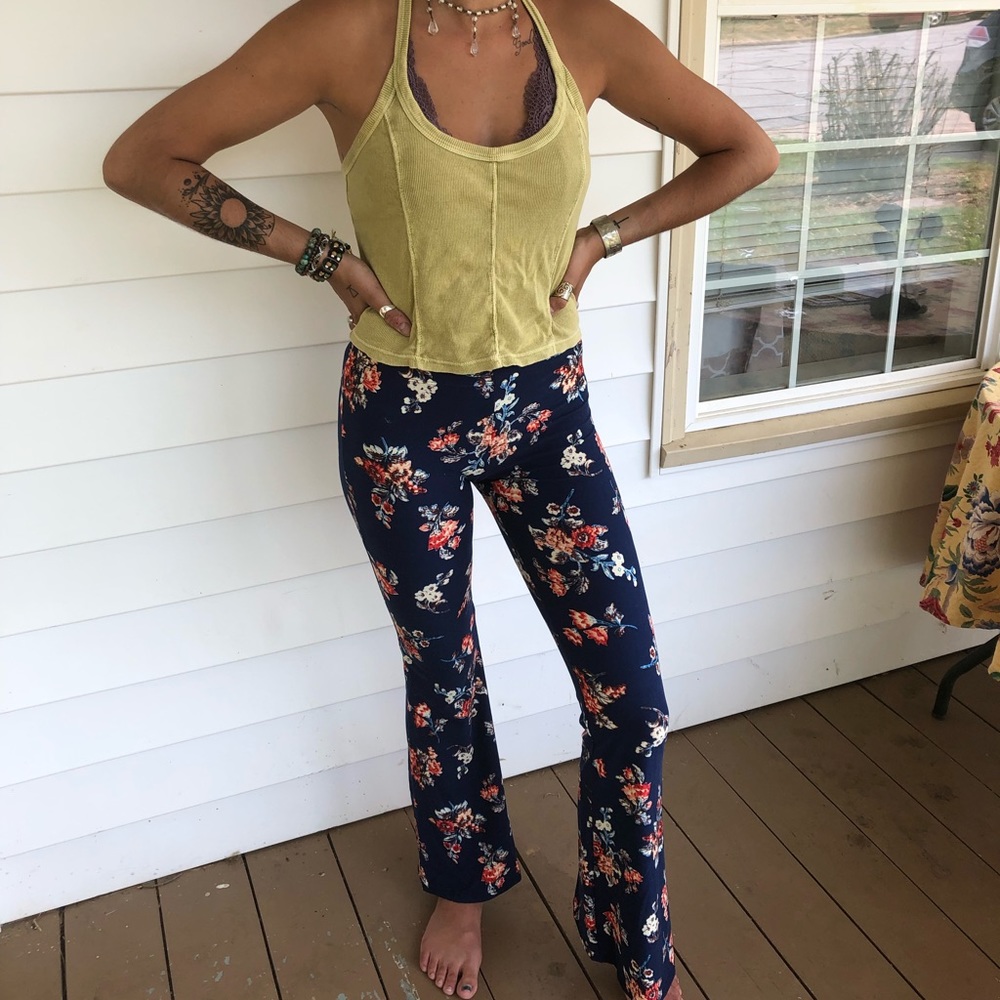 Floral print bell pants